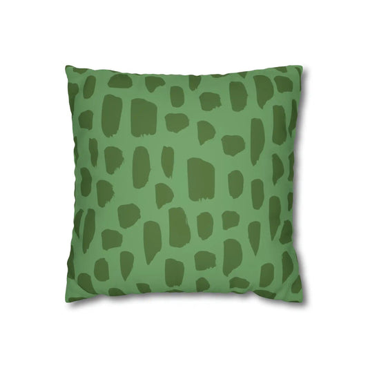 Green Faux Suede Square Pillowcase
