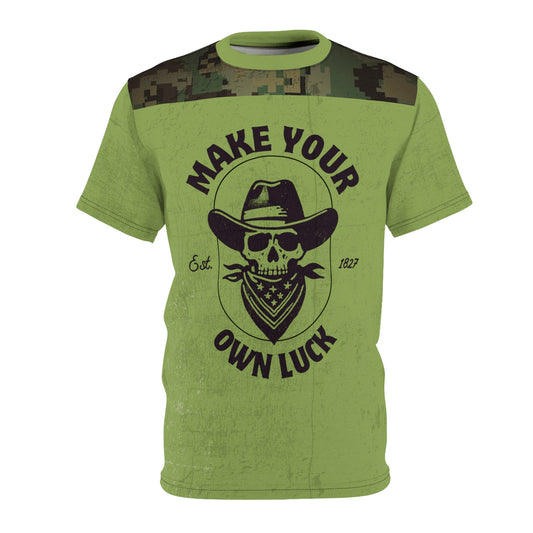 Make Your Own Luck Camo Western: Unisex Cut & Sew Tee Shirt