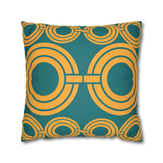 Gold Link Faux Suede Square Pillowcase