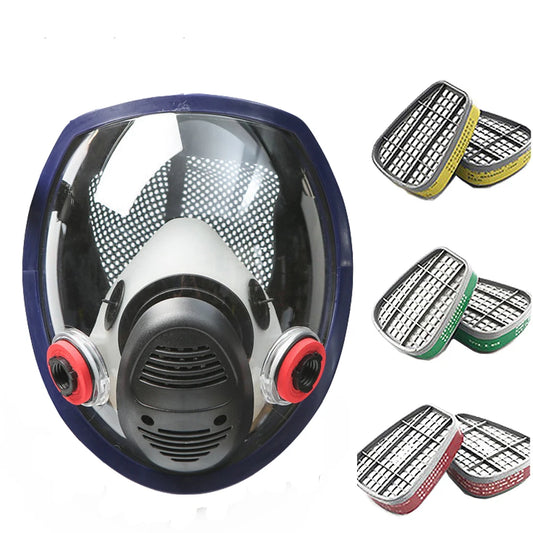 Latest Anti Gas Mask For Chemical, Industrial Painting, Spraying Pesticides - Full Face Respirator With Dust Filter Replacement For 3M 6800