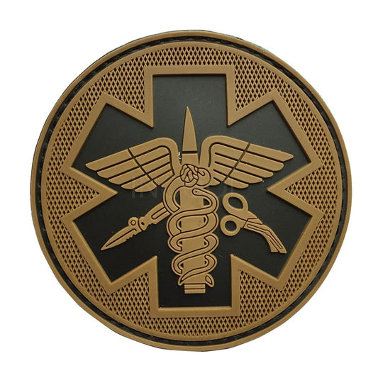3D Paramedic Mecial PVC Patch 3.15" Round Patch Tactical Emblem Badges Medic Rescue Rubber Patches For Clothing Backpack