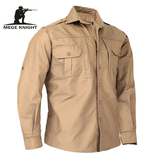 "Mege Brand Men's Tactical Camouflage Military Shirt - Autumn/Spring Long Sleeve US Army Uniform"