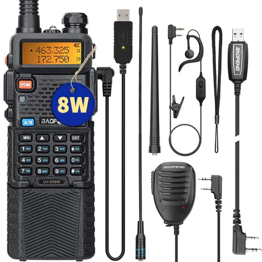"BAOFENG UV-5R High Power Ham Radio - Long Range Two Way Radio with Rechargeable Battery - VHF&UHF Portable Handheld CB Radio by BAOFENG"