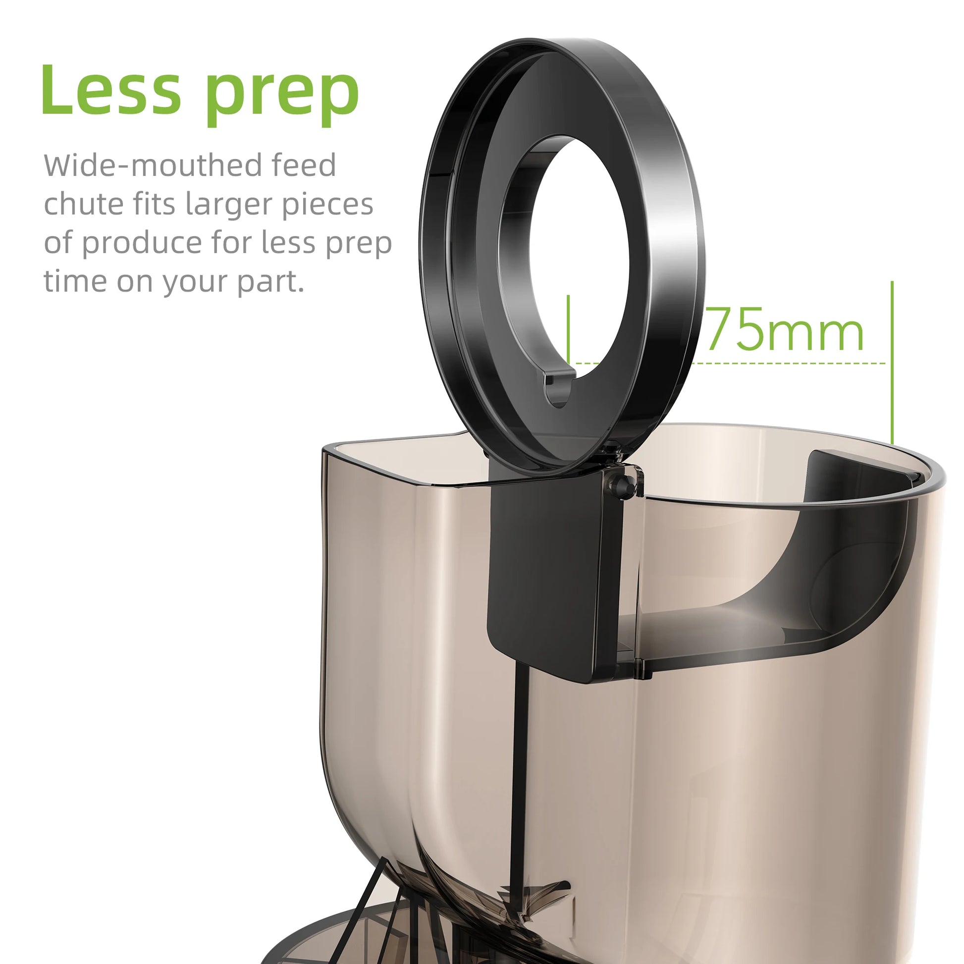 BioloMix Cold Press Juicer with 75mm Feed Chute, 200W 40-65RPM PowerfuBioloMix Cold Press Juicer