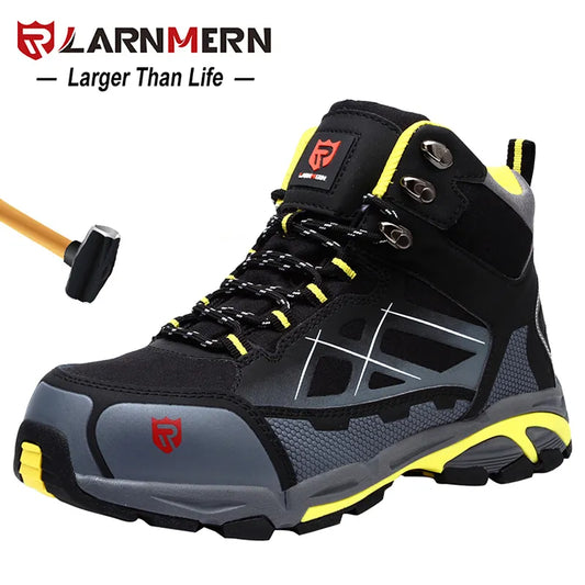 Men's High-Top Safety Shoes - Lightweight Steel-Toe Sneakers - Male Work Boots - Construction Footwear With Protection