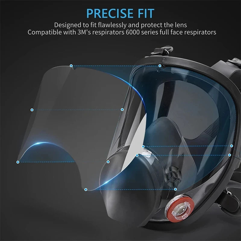 6885 Scratch Resistant Protective Full Face Gas Mask Visor Screen Protector Painting Spraying Cover Film For 3M 6800 Respirator