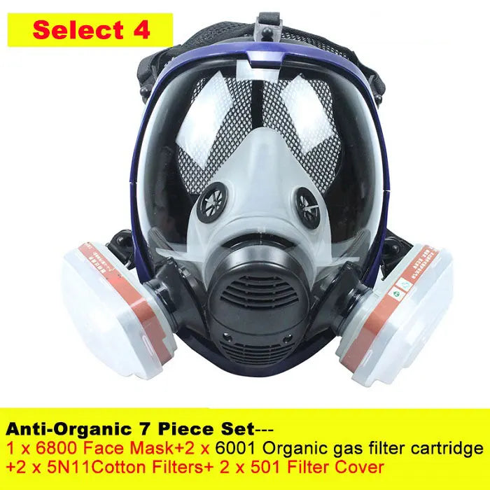 Chemical Mask 6800 7 in 1 Gas Mask Dustproof Respirator Paint Pesticide Spray Silicone Full Face Filters For Laboratory Welding