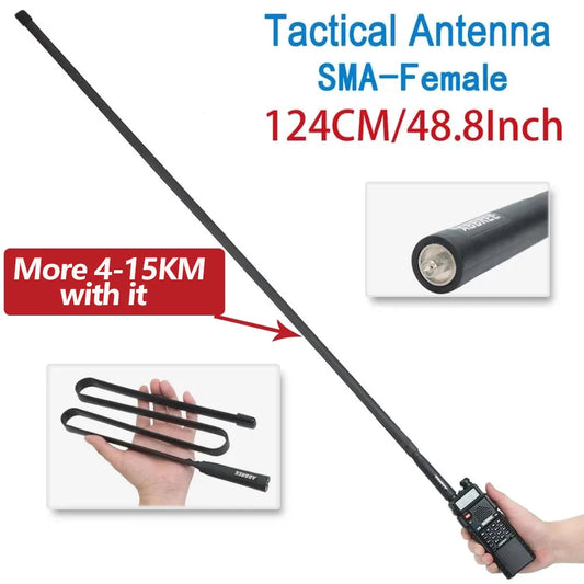 Abbree Walkie Talkie CS Tactical Foldable Antenna SMA-Female VHF UHF Dual Band For Baofeng UV-5R UV-16 UV-9R UV-S9 plus